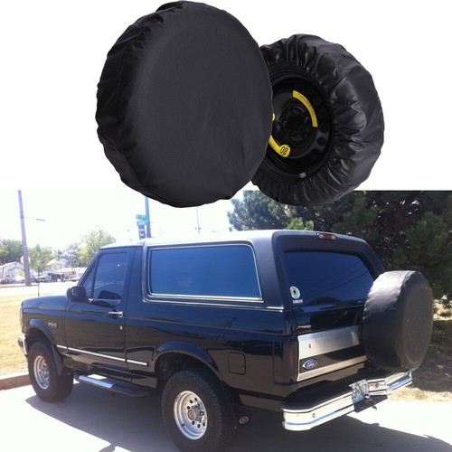 Spare Tire Cover For FORD BRONCO II 27" Pure Black Heavy Vinyl Wheel Tyre Cover - Picture 12 of 12