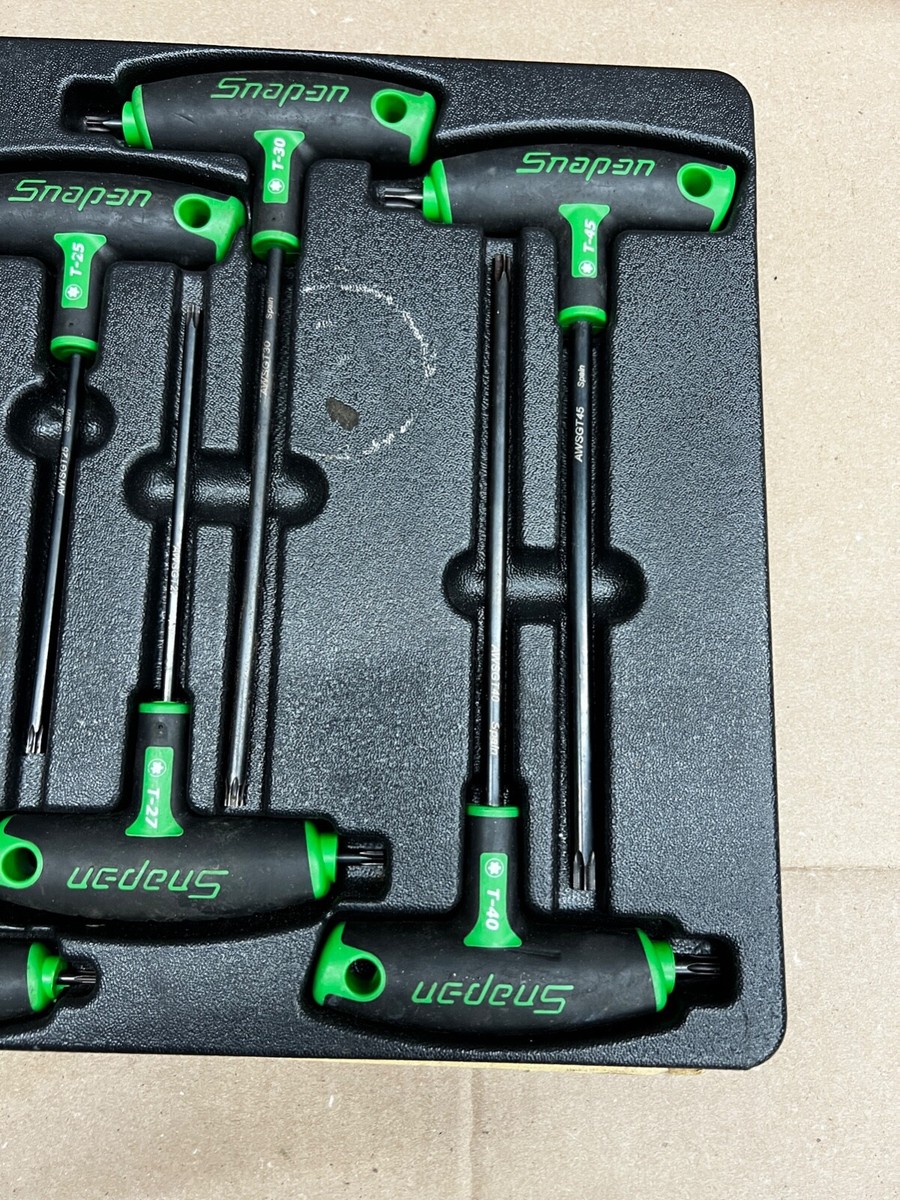 Snap-on 8 PC Green Soft Grip Torx Combo T & L Shape Wrench Set