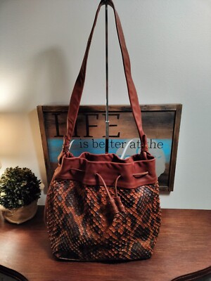 VTG Aleda Borse Anaconda Snake Skin Purse Fascinating Flips