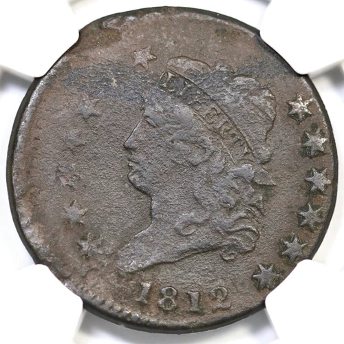 1812 NGC VF Details 15% Off Center Classic Head Large Cent Coin 1c