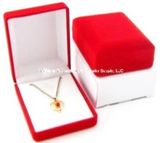 Red Pendant Gift Box Small Necklace Chain Velvet Jewelry Display Packaging Box