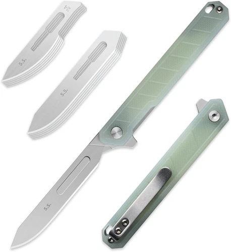 G046 Mecha Mini Slim Folding Scalpel with 5Pcs #24 and 5Pcs #60 G13 Handle wi...