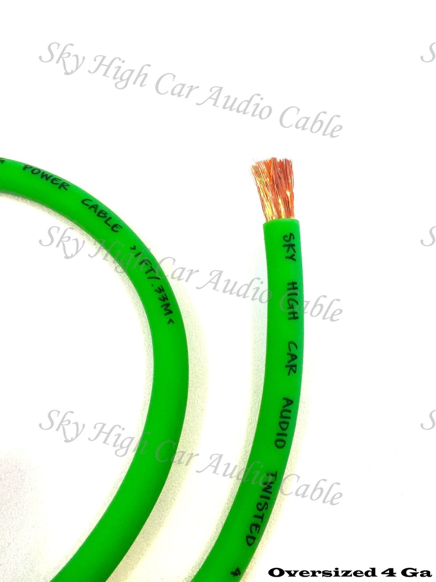 25 ft TRUE 10 Gauge GREEN/BLACK AWG Sky High Car Audio Speaker Wire Car
