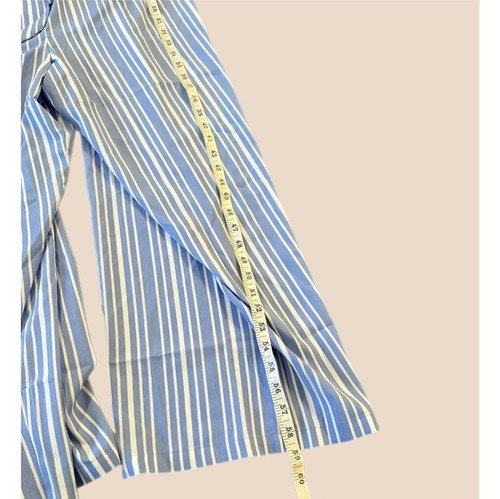 NWT Ingrid & Isabel Maternity Striped Tie Front Wide Leg Jumpsuit Blue White XL - Picture 4 of 10
