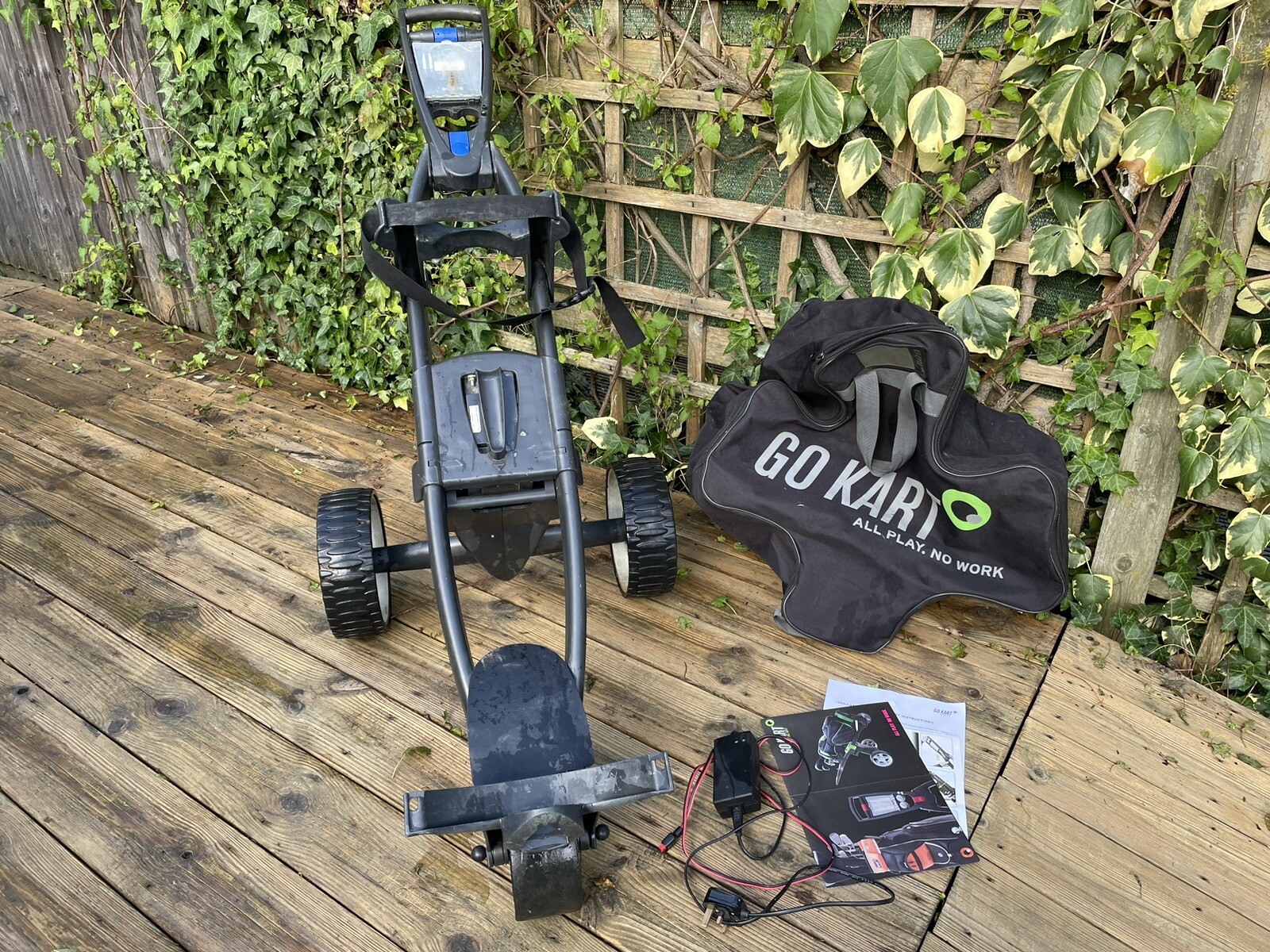 Go Kart GoKart electric golf trolley with battery, charger, Carry Bag eBay