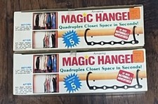 NOS 2 Amazing MAGIC HANGER Set of 5 Quadruples Closet Space In Seconds Complete