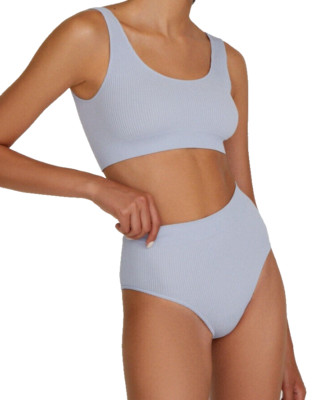 Belle You Pale Blue Wide strap bra top set XS - S 8 - 10 and High Rise Briefs