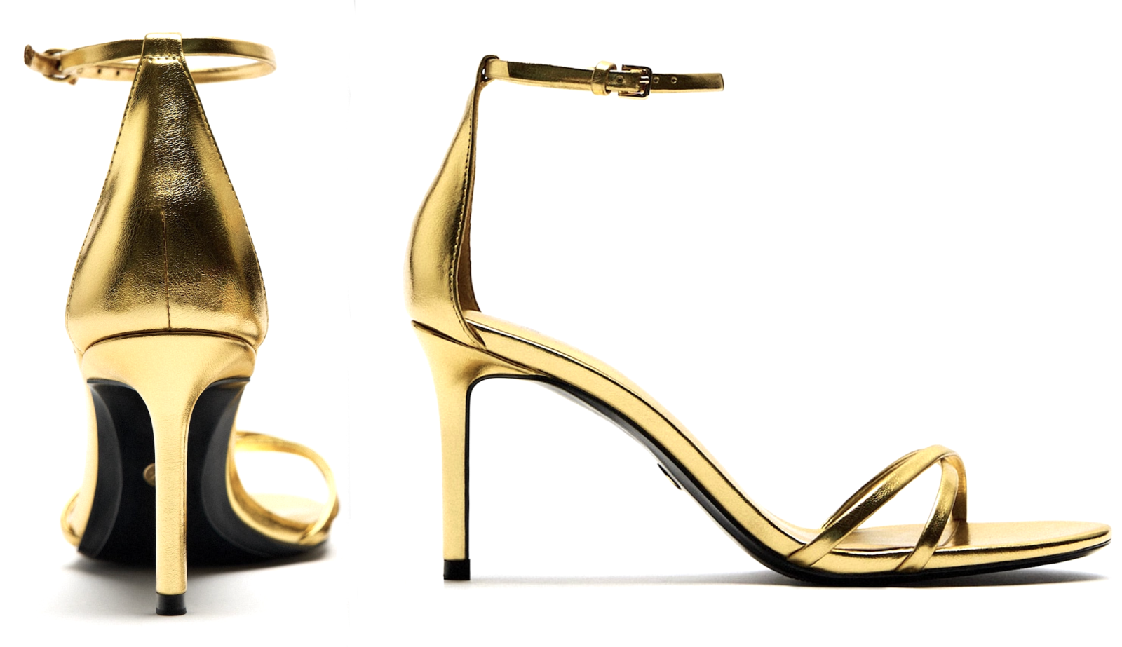 APL ZARA SANDALI TACCO ORO SCARPE CON CINTURINO EUR 40 nuovi