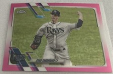 2021 Topps Chrome Baseball Ryan Yarbrough Tampa Bay Rays Pink Refractor #175