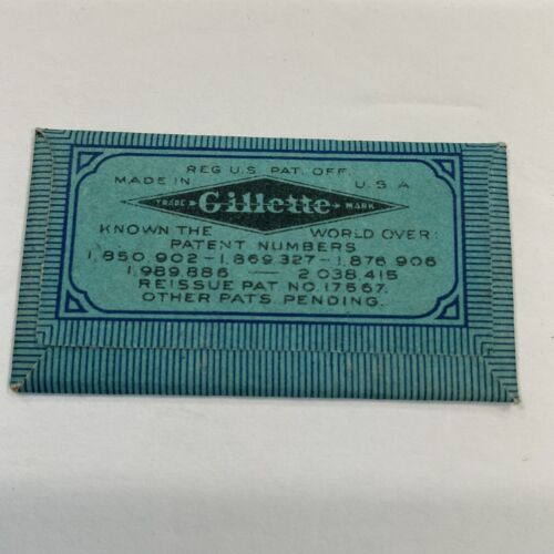 GILLETTE Blue Blades 10 Single Packs Blade Dispenser Vintage NOS Sealed USA - Picture 2 of 4