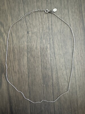 Designer Signed Stauer 925 Sterling Silver Chain Necklace Size 20  Adjustable