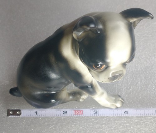 Vintage Lefton Ceramic Frenchie French Bulldog Figurine Japan 3-3/4" Black White - Picture 14 of 16