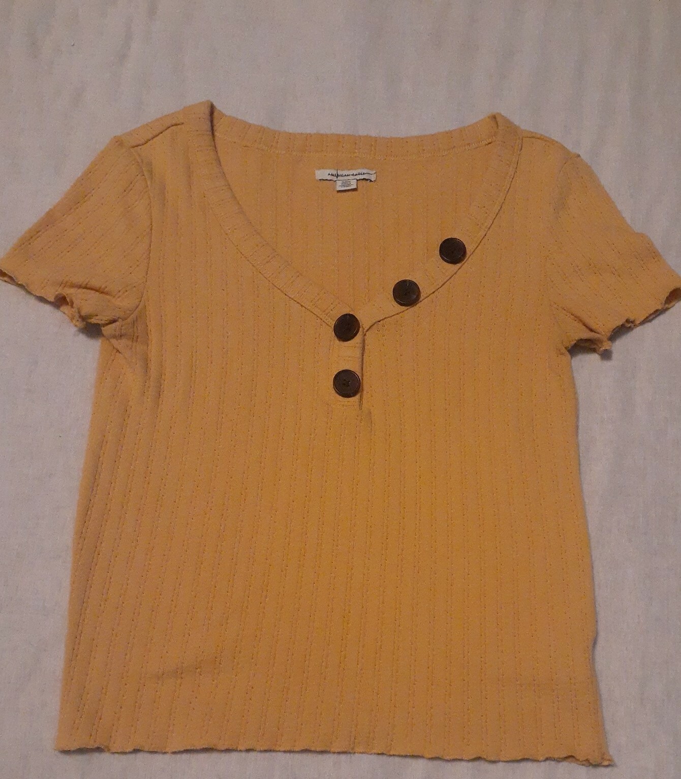 American Eagle Medium Asymmetrical Button Henley … - image 1