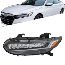 Full LED Headlight Assembly Chrome Left Driver Side For 2018-2021 Honda Accord