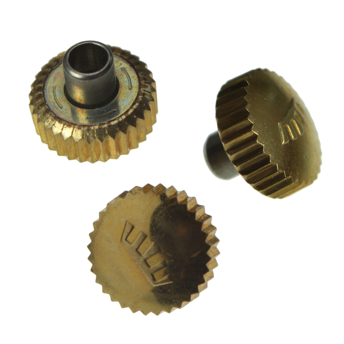 Original FORTIS Krone, gelb, NOS, Gewindedurchmesser 0,9 mm