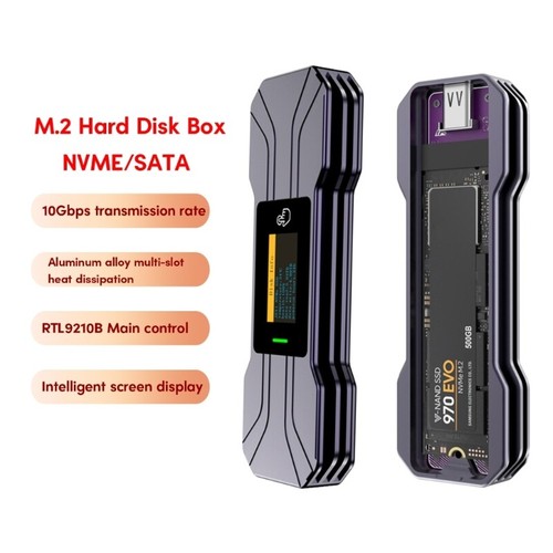 Aluminum USB3.1 NVME SSD Enclosure Case Box 9210B Main Control 10Gbps Fast Read - Photo 2/7