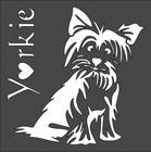 1- 8x8 inch Stencil, (VA-17) Yorkie Dog (6mil)