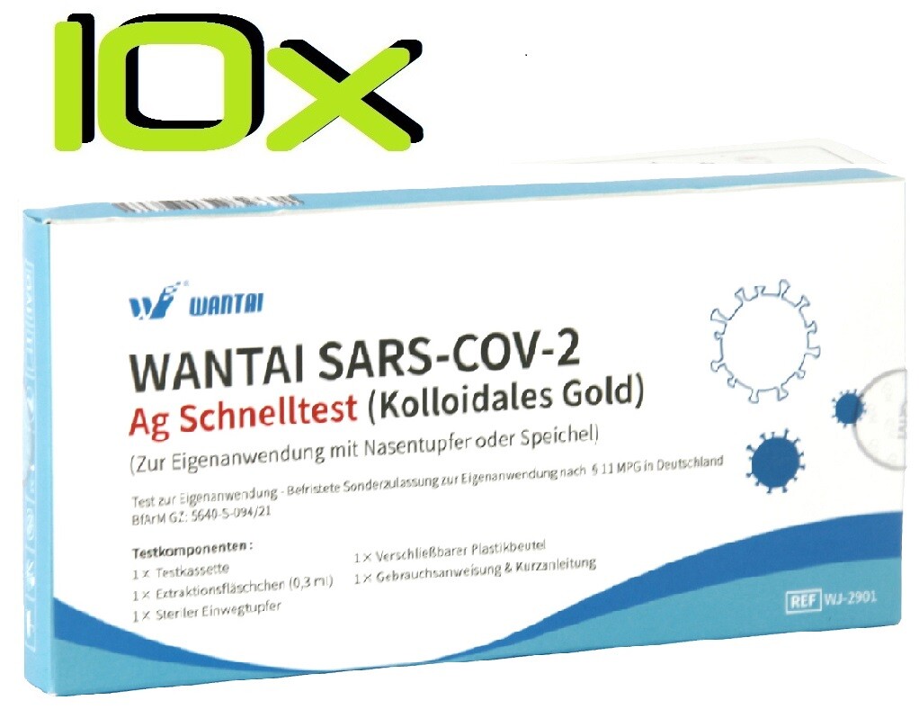 Wantai® SARS-COV2 Laien Antigen-Schnelltest Lolly Lutsch, Speichel Nasentest 10x