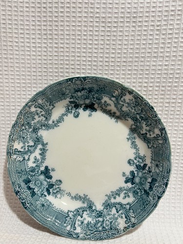 4-Antik Wood & Sons-ENG.”GLENWOOD”-weiß/türkisblau geblümt-7,5”flache Suppenschalen - Bild 2 von 18