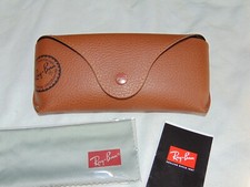 NEW Ray Ban Brown Leather Sunglasses Case Cloth Booklet