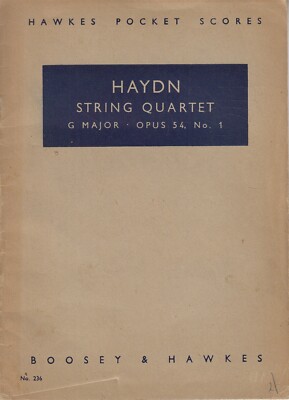 Haydn String Quartet G Major , Opus 54 no.1 - Acceptable - Paperback
