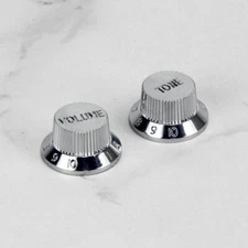 2pcs Silver Plating Plastic 1T1V Volume & Tone Knob Speed Control for ST Guitar