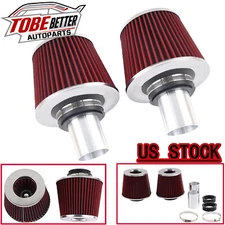 Pair Cold Air Intake Kit For BMW N54 3.0L 135i 335i 535i Dual Cone Filters 2.25"