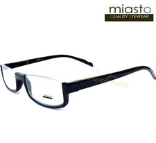MIASTO TOP RIMLESS RECTANGLE HALF READER READING GLASSES 1.50 BLACK LARGE FLEX