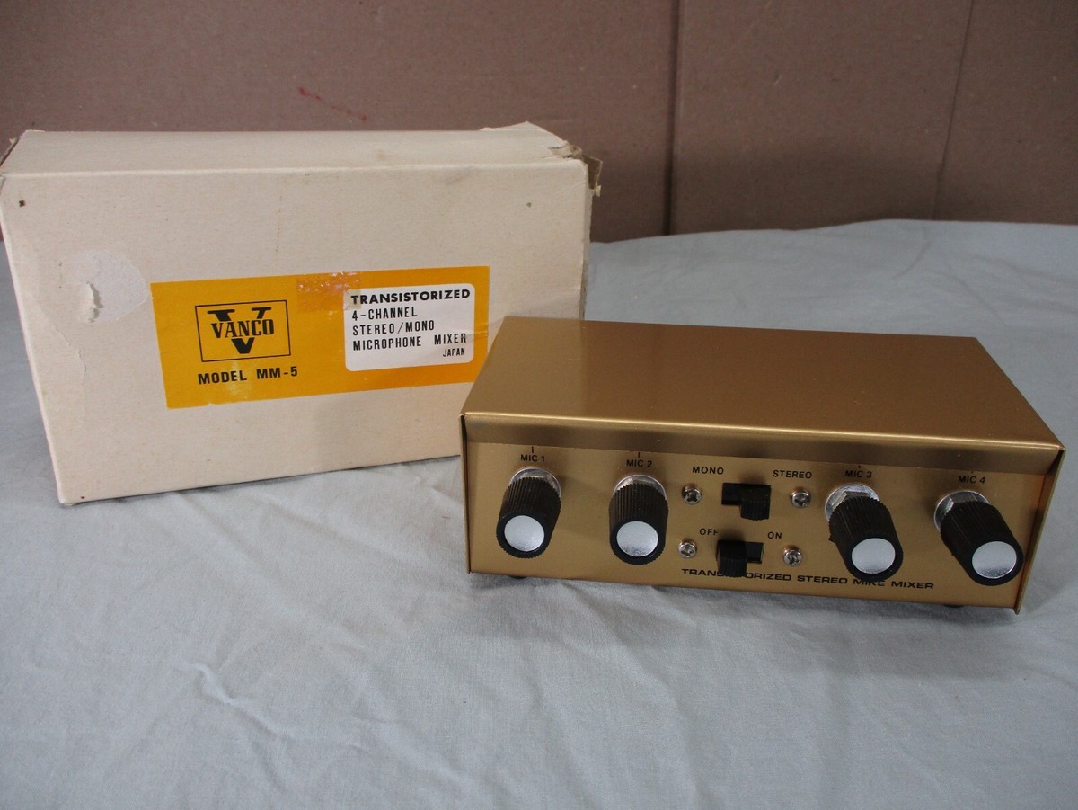 【廃盤品】MiMC 4点セット Vtg Vanco MM-5 Mini Transistorized 4 Channel 1/4” Mic Mixer Made