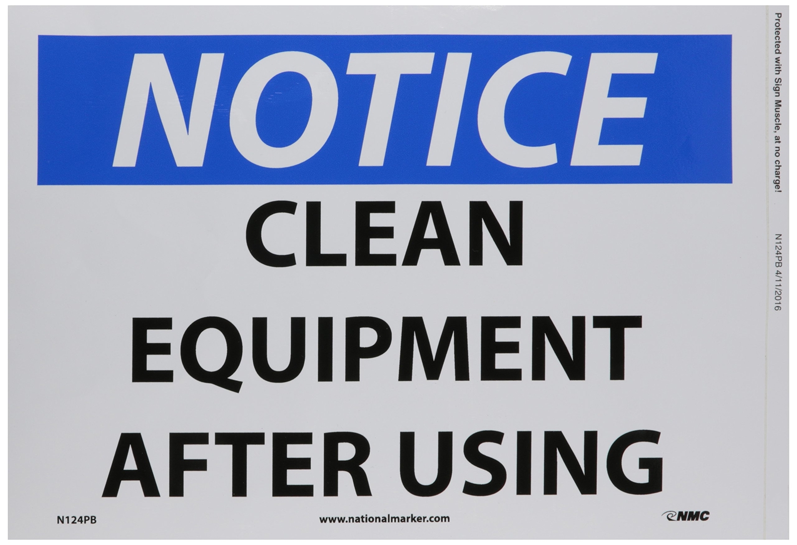 NMC N124PB OSHA Sign Legend 