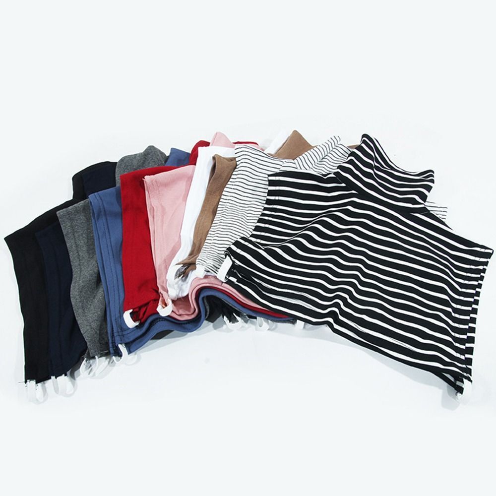 Solid Color Mock Neck Cover Detachable Half Top Blouse Turtleneck Fake Collar - Picture 7 of 19