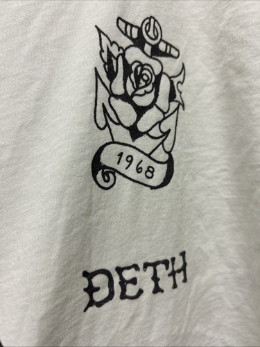 Ed Hardy por Christian Audigier Hombre S/S DE COLECCIÓN 1968 DETH Blanco Talla M EE. UU. MAD - Imagen 4 de 7