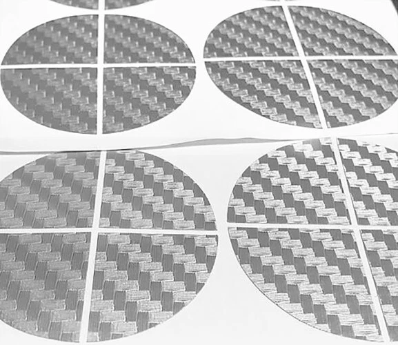 Pegatina de fibra de carbono gris plata para emblemas BMW calcomanía vinilo insignia redondeada Foto 4 de 4