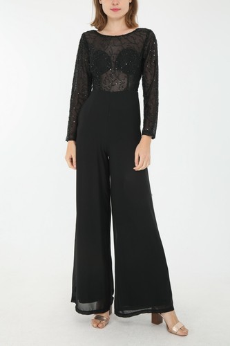 Tuta elegante donna cerimonia intera nera per abito jumpsuit tute e tutine  S M L | eBay