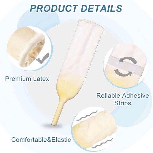 1Pc Male External Catheter Disposable Urine Collector Medical Latex Urine Bag - - Picture 7 of 14