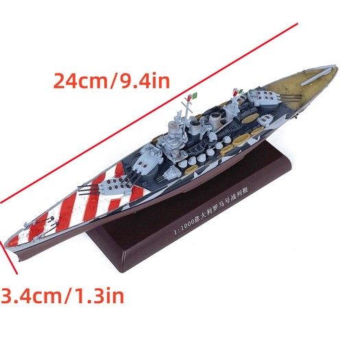 24cm Diecast Alloy 1/1000 Scale Italian Battleship Roma Model Military Craft - Picture 14 of 15