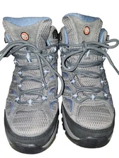 Merrell Moab 2 Shoes Women's 6.5 Gray Suede Vibram Mid Hiking Waterproof Boots