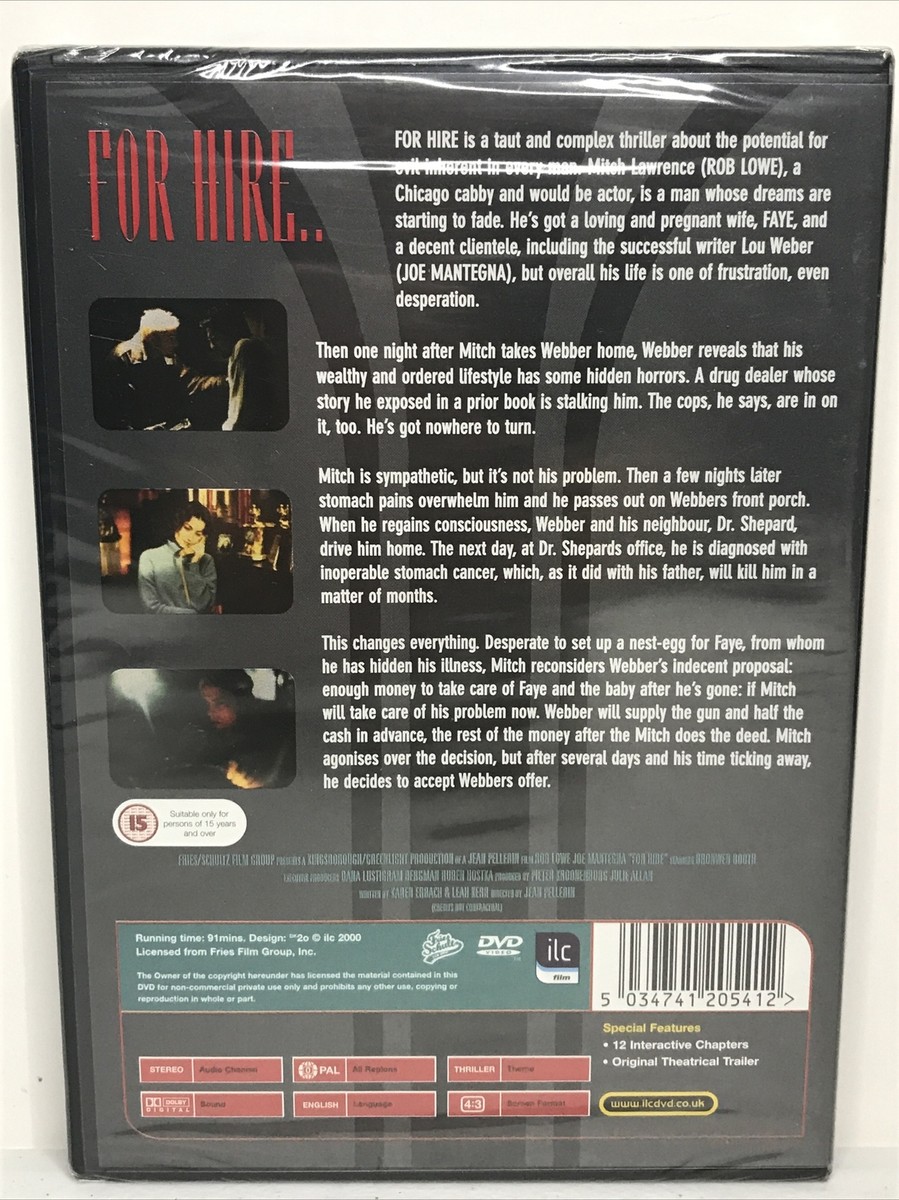NEW For Hire (DVD, 2000) [Region 0] NTSC 15+