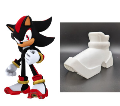 Shadow the Hedgehog Shoe Planter, 3D printed, Sonic the Hedgehog games, Sega,