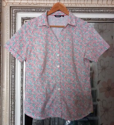 ROHAN Ladies Ditsy Geo Floral WORLDVIEW Button Collar Outdoor Hiking Shirt  UK 14 | eBay