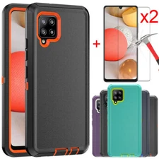 For Samsung Galaxy A42 5G Case Shockproof Hybrid Cover+Tempered Glass Protector