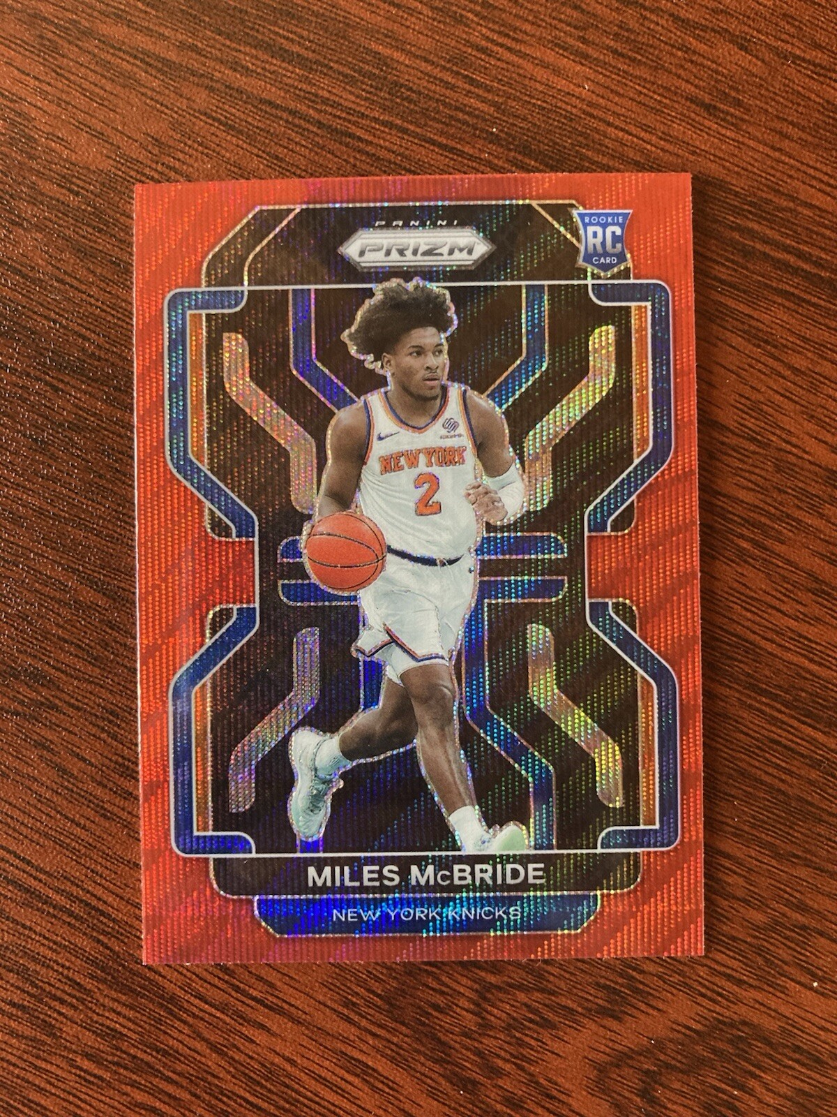 2021-22 Panini Prizm - Ruby Wave Prizm #283 Miles McBride (RC) New York Knicks