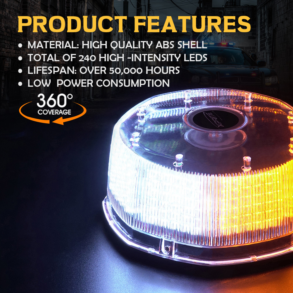 Xprite Amber 240 LED Rooftop Rotating Strobe Beacon Light