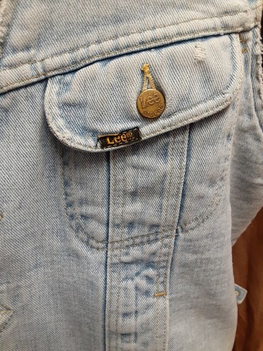 MENS DISTRESSEDJEAN SHERPA VEST SZ L - Picture 3 of 7