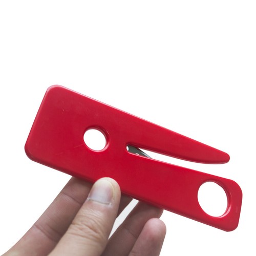 1 pieza Cuchillo de cinturón de seguridad seguro para cinturón de seguridad para automóvil hoja afilada rojo - Imagen 2 de 5