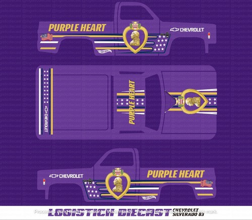 Décalcomanies à Eau Pour Hot Wheels Chevrolet Silverado 1983 - Échelle 1:64 - Neuf