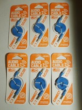 Lot of 6 GEMS Audio Cable 3 Foot Standard 3.5 mm Audio Jack Phone Tablet Mp3