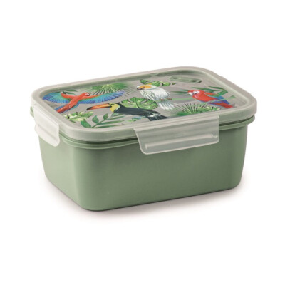 Snips Lock Jungle Brotdose - BPA-frei luftdicht Behälter Kühlbox & Besteck - 1,5 l 