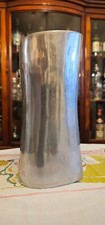 Vintage MCM Mid Century Danish Modern Aluminum Brutalist Vase 10" x 4.5"