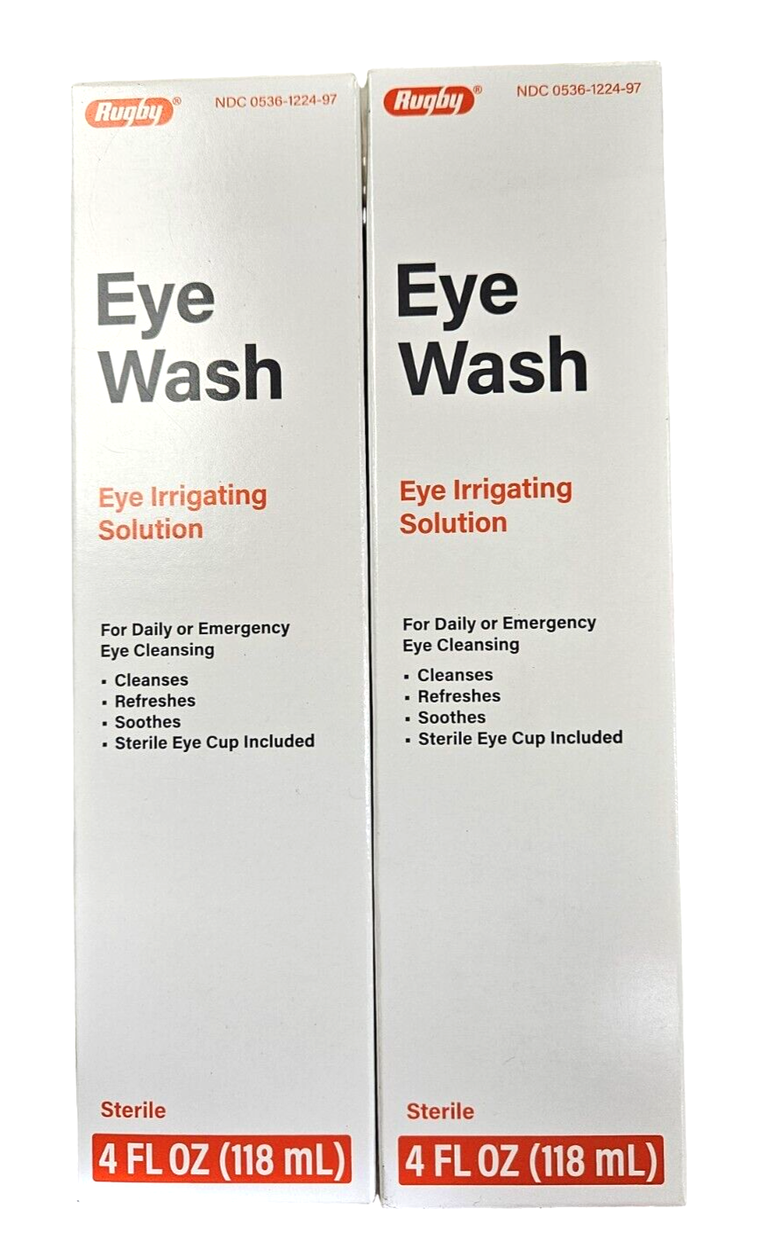Rugby EYE WASH Eye Irrigating Solution w/ Eye Cup 4oz ( 2 pack ) ^ eBay